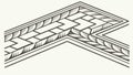Detailed Vector Pavement Corner Design Using Classic Herringbone Pattern, vector design Generative AI Royalty Free Stock Photo