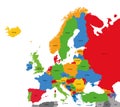 Detailed vector political map of Europe