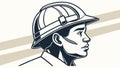 Determined Construction Worker Portrait, Skilled and Dedicated Professional, vector design Generative AI Royalty Free Stock Photo