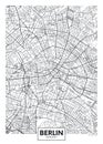 Detailed vector poster city map Berlin Royalty Free Stock Photo