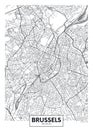 Detailed vector poster city map Brussels