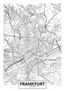 Detailed vector poster city map Frankfurt