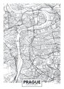 Detailed vector poster city map Prague