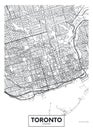 Detailed vector poster city map Toronto