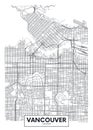 Detailed vector poster city map Vancouver Royalty Free Stock Photo