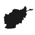 Detailed vector silhouette of Afghanistan. Outline of the state border on a white background