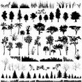 Detailed Vectoral Tree and Plant Silhouettes