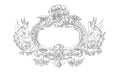 Detailed Victorian Floral Frame Royalty Free Stock Photo