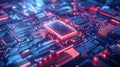 Innovative chip technology with glowing circuits and patterns Royalty Free Stock Photo