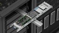 High-Performance Server Component Installed in Data Center Rack Royalty Free Stock Photo