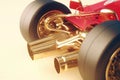 A detailed view of the antilock braking system installed on a car to prevent wheel lockup during racing. Speed drive Royalty Free Stock Photo