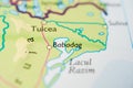 Detailed view of Babadag and Tulcea map area.. Royalty Free Stock Photo