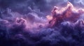 Detailed view of billowing smoke with hints of purple giving the illusion of a stormy and moody atmosphere