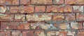 Close-Up of Brick Wall With Peeling Paint Royalty Free Stock Photo