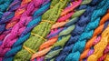 Close Up of Multi Colored Yarn Royalty Free Stock Photo