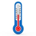 Classic blue thermometer with red liquid showing temperature measurement device Royalty Free Stock Photo