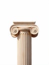 A detailed view of a classic ionic column capital on white Royalty Free Stock Photo