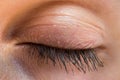 Detailed view of closed eye of woman Royalty Free Stock Photo