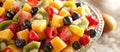 Close Up of Fruit Salad in Glass Bowl Royalty Free Stock Photo