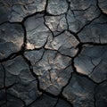 Close Up of Cracked Desert Surface. Generative AI