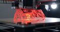 A detailed view of a 3d printer creating a complex lattice struc Royalty Free Stock Photo