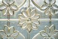 A detailed view of a decorative glass door with intricate designs and patterns Royalty Free Stock Photo