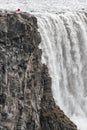 Detailed view of the Dettifoss waterfall, northern Iceland, as seen from the east side