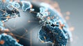 Generative AI Digital Global Network Concept with Connected Earth Globe and Data Lines business concept. Royalty Free Stock Photo