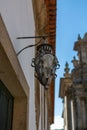 Detailed view at the exterior classic lamp on facade at the Solar de Mateus exterior building