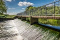 Detailed view of a fast moving river seen about to enter in inland weir.