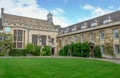 Grand view of one of the entrances to a college at the University of Cambridge, UK. Royalty Free Stock Photo