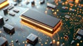Detailed View of NOR Flash Memory Module on Circuit Board Royalty Free Stock Photo
