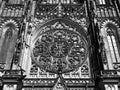 Detailed view on gothic rose window of St. Vitus Cathedral in Prague, Czech Republic Royalty Free Stock Photo