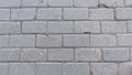 A detailed view of a gray brick walkway. The bricks are rectangular and have a rough, textured surface Royalty Free Stock Photo