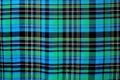 detailed view of green and blue scotch tartan