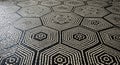 Intricate Black and White Hexagonal Mosaic Royalty Free Stock Photo