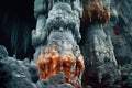 detailed view of a hydrothermal vents mineral-rich structure