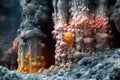 detailed view of a hydrothermal vents mineral-rich structure