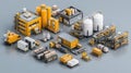 Industrial Complex with Storage Tanks and Processing Equipment Royalty Free Stock Photo