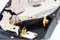Detailed view of the inside of a hard disk drive Royalty Free Stock Photo