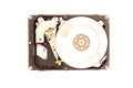 Detailed view of the inside of a hard disk drive Royalty Free Stock Photo