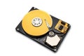 Detailed view of the inside of a hard disk drive Royalty Free Stock Photo