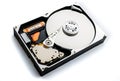 Detailed view of the inside of a hard disk drive Royalty Free Stock Photo