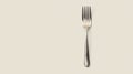 Detailed view of isolated silver fork with prominent tines on a plain white background Royalty Free Stock Photo