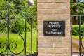 Detailed view of a large Private Property sign. Royalty Free Stock Photo