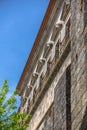 Detailed view at the lateral facade of the Cathedral of Viseu, Se Cathedral de Viseu, architectural renaissance icon of the city