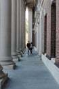 Detailed view of the main Harvard University library entrance. Royalty Free Stock Photo