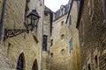 Detailed view of the medieval buildings in the old centre of the town of Sarlat-la- Royalty Free Stock Photo