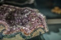 Detailed view of a mineral stone on blurred background Royalty Free Stock Photo