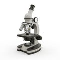 Modern compound microscope with multiple lenses and stage Royalty Free Stock Photo